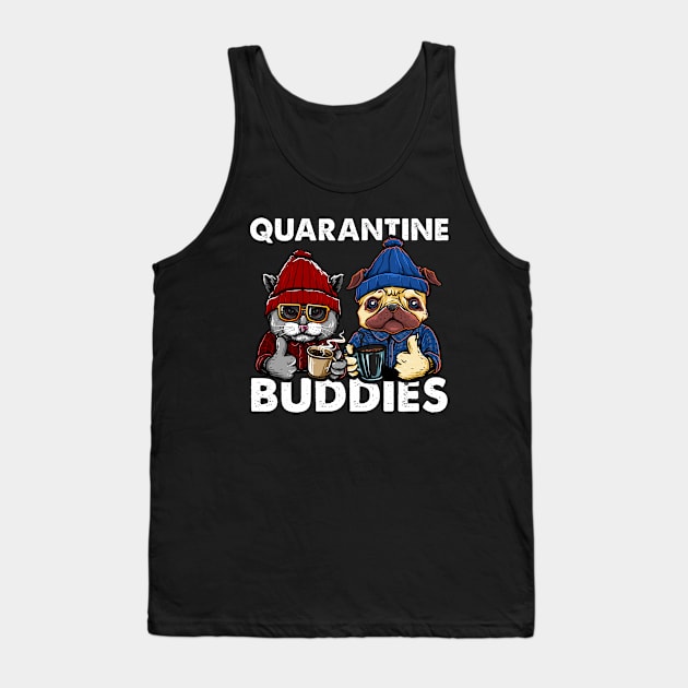 Quarantine Buddies Cat and Dog Tank Top by AllWellia